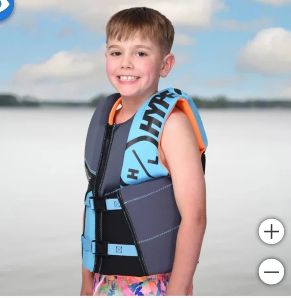 Hyperlite youth Life Vest Kids Large 55lbs to 88 lbs camouflage